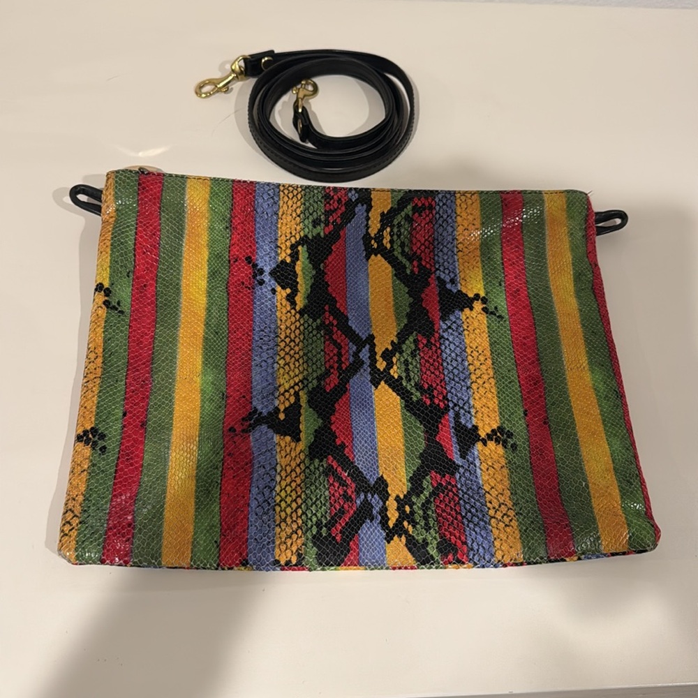 Clare V Multicolor Striped Crossbody Bag